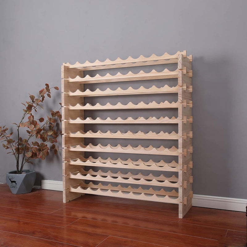 fdjamy Wine Rack Cabinet Freestanding for Floor Wooden Stackable Storage Modular countertop Wood Wine Holder (100bottle) - Image 2